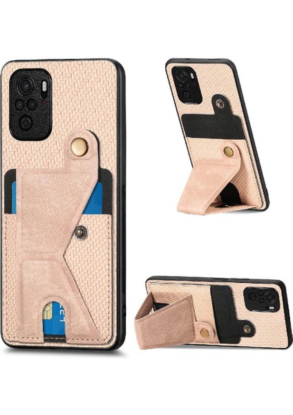 Xiaomi Redmi Not 10 Için Kılıf 4g Standı Fonksiyonu Cardholder Manyetik Tasarım (Yurt Dışından)