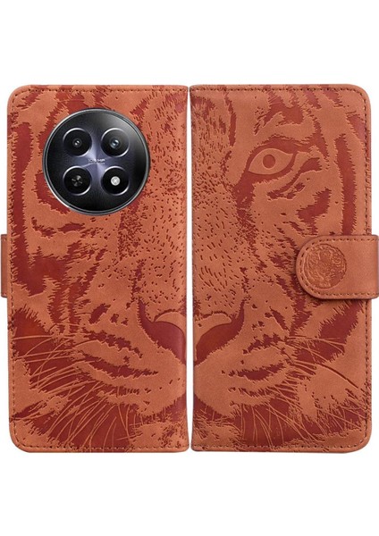 Realme 12 5g Kabartmalı Sevimli Kaplan Deri Cüzdan Kickstand Için Flip Case (Yurt Dışından)