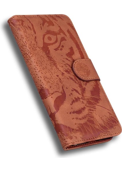 Motorola Moto Kenar 50 Pro Için Flip Case Kabartmalı Sevimli Kaplan Deri Cüzdan (Yurt Dışından)