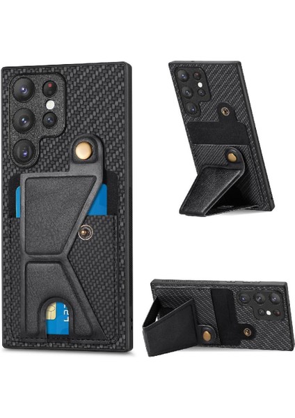 Samsung Galaxy S23 Ultra Braketi Cardholder Manyetik Tasarım Standı (Yurt Dışından)