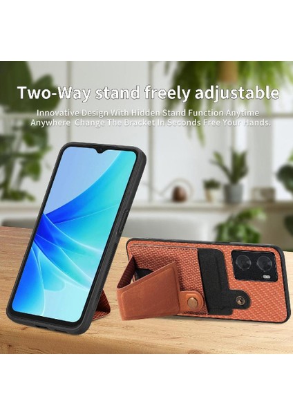 Manyi Mall Oppo A57 4g Için Kılıf Braketi Cardholder Standı Fonksiyonu Manyetik Tasarım (Yurt Dışından)