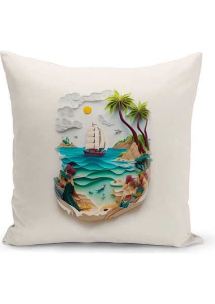 Vintage Serisi Çift Tarafı Dijital Baskılı Kırlent Kılıfı (Vintage Cushion Cover)