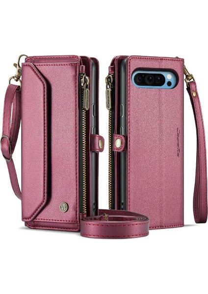 Google Piksel 9 Pro Xl Için Crossbody Durumda Rfıd Engelleme Durumda Cüzdan Fermuar (Yurt Dışından)