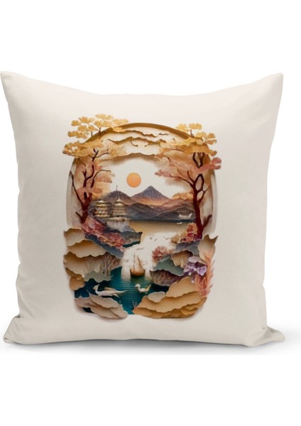 Vintage Serisi Çift Tarafı Dijital Baskılı Kırlent Kılıfı (Vintage Cushion Cover)