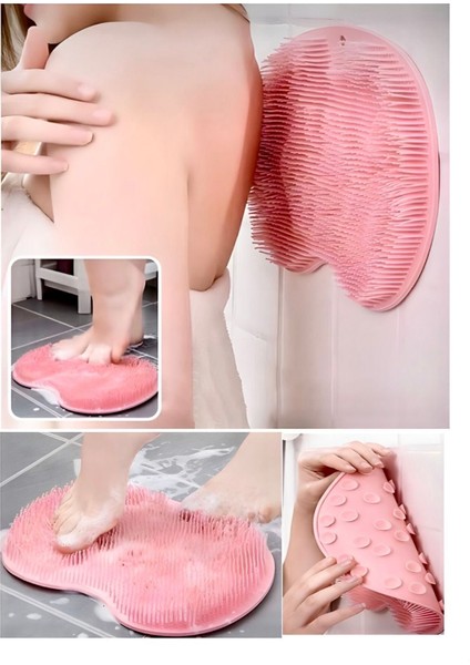 Vantuzlu Banyo Sırt Fırçası ,masaj Matı, Ayak Masajı Pedi, Sırt Kesesi, Banyo Lifi 1 Adet