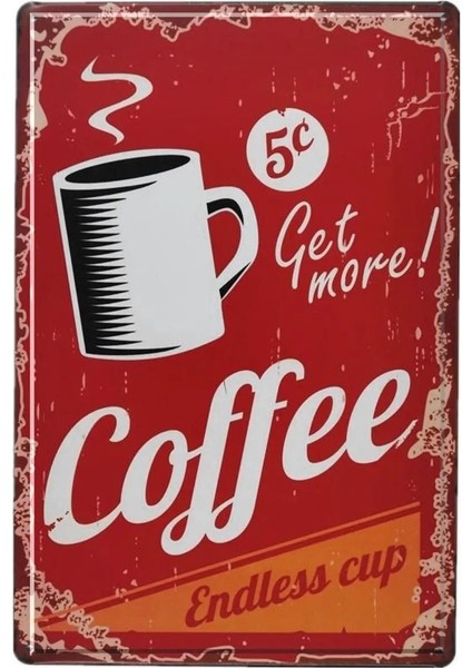 Koleksiyon More Coffee Metal Plaka Levha 20X30CM