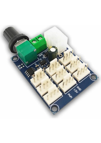 9 Kanal Dc 12V Pwm Fan Hız Kontrol Kartı Klemens Atx Besleme Soket Pot Kontrol Bilgisayar Pc Cpu