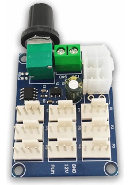9 Kanal Dc 12V Pwm Fan Hız Kontrol Kartı Klemens Atx Besleme Soket Pot Kontrol Bilgisayar Pc Cpu
