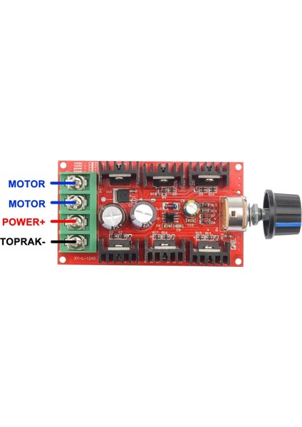 40A 50V Dc Motor Sürücü Kutulu Hız Kontrol Devresi 0/100% Pot Kontrollü Pwm Ayarlanabilir Voltaj