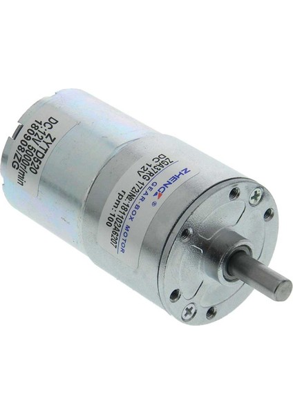 ZGA37RG 12V 37MM 100RPM Redüktörlü Dc Motor Metal Dişli Yüksek Tork Kuvvet Robot Oyuncak Rc Araba