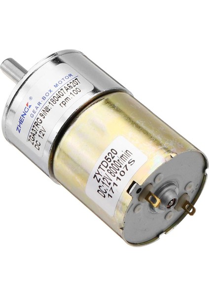 ZGA37RG 12V 37MM 100RPM Redüktörlü Dc Motor Metal Dişli Yüksek Tork Kuvvet Robot Oyuncak Rc Araba