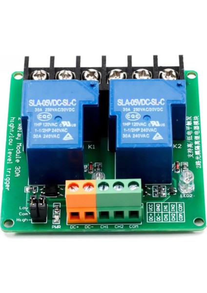 5V 2 Kanal 220V 30A Röle Modül Yüksek Akım Güç Kontrol Anahtarı Opto Izolasyon Düşük/yüksek Tetik