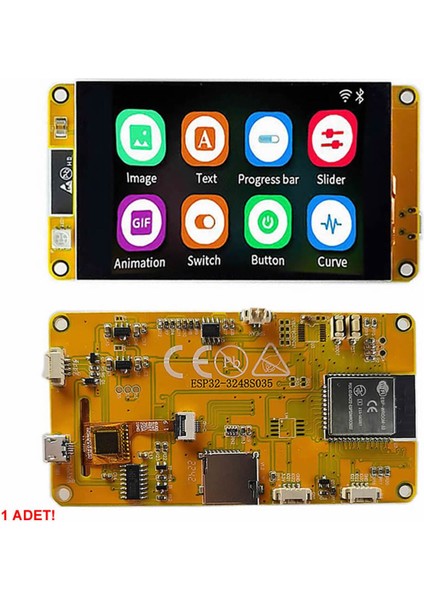 ESP32-48S035 3.5 Inch Kapasitif Dokunmatik Tft LCD Modül 320X480 Pixel Rgb LED Ldr USB Uart Io Sens