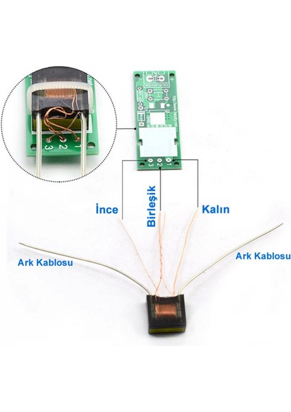 Hv-1 Yüksek Voltaj Ateşleyici Kit Elektriksel Plazma Ark Üretici Yakıcı Kağıt Ateş Alev Güç Kaynağı
