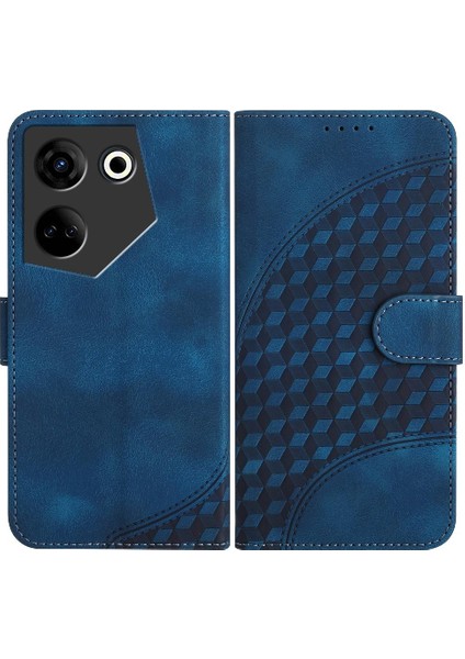 Tecno Camon 20 Darbeye Deri Kılıf Için Kılıf Geometrik Desen Flip Pu (Yurt Dışından)