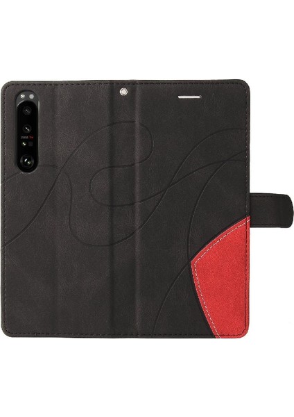 GX Boutique Sony Xperia 1iii Iki Renkli Dikiş Kickstand Koruyucu Kılıf (Yurt Dışından)