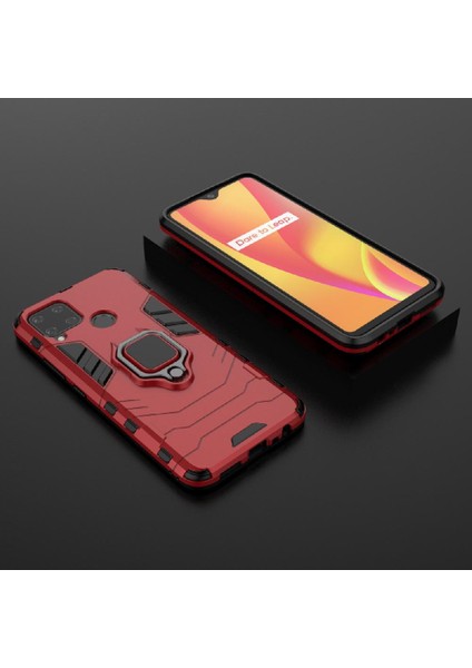 Realme C15 Darbeye Kapak Için Kılıf Kickstand Askeri Damla Koruma (Yurt Dışından) fiyatları