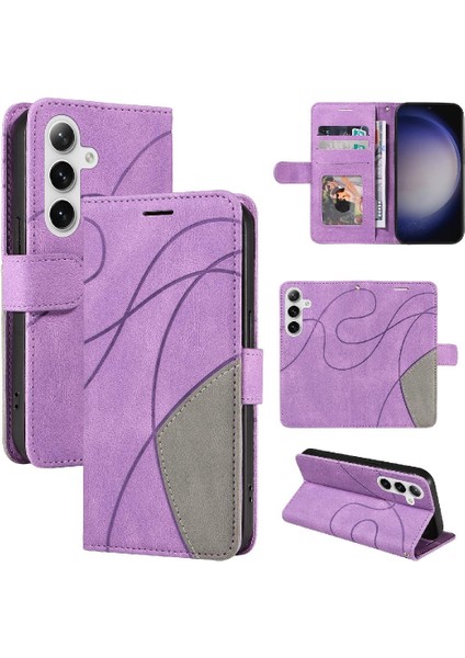 Samsung Galaxy S24 Artı Pu Deri Flip Folio Kılıf Kart Yuvası ile (Yurt Dışından)