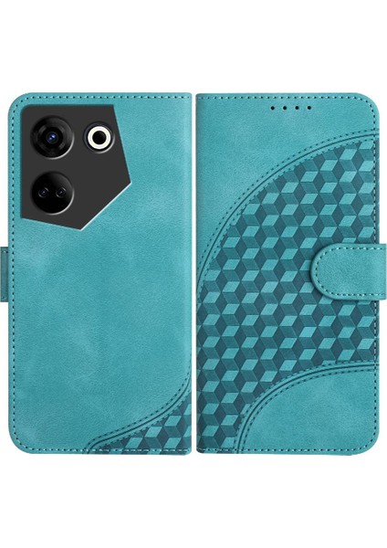Tecno Camon 20 Darbeye Deri Kılıf Için Kılıf Geometrik Desen Flip Pu (Yurt Dışından)