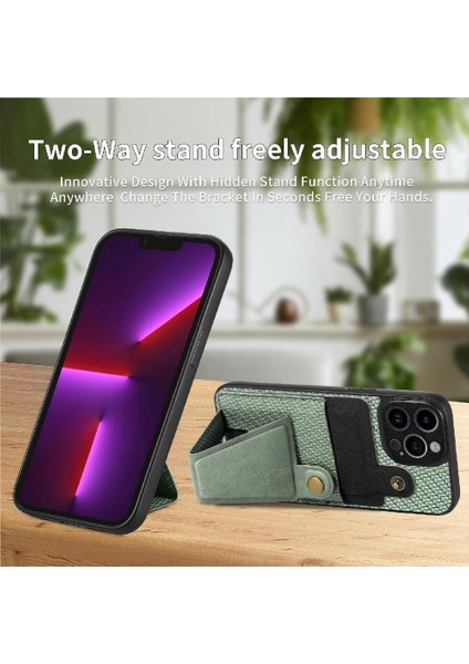 IPhone 13 Için Kılıf Pro Max Manyetik Tasarım Standı Fonksiyonu Kart Sahibi (Yurt Dışından)