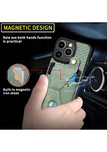 IPhone 14 Için Kılıf Pro Max Cardholder Standı Fonksiyonu Braketi Manyetik (Yurt Dışından)