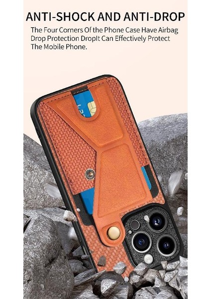 IPhone 14 Için Kılıf Pro Braketi Manyetik Tasarım Cardholder Standı Fonksiyonu (Yurt Dışından)