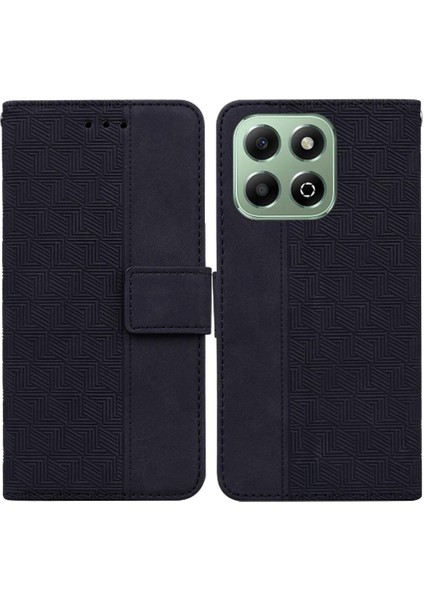 Onur X6B Flip Folio Premium Pu Deri Için Flip Case Geometrik Kabartmalı (Yurt Dışından)