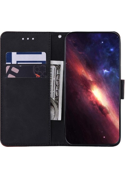 Onur X6B Flip Folio Premium Pu Deri Için Flip Case Geometrik Kabartmalı (Yurt Dışından)