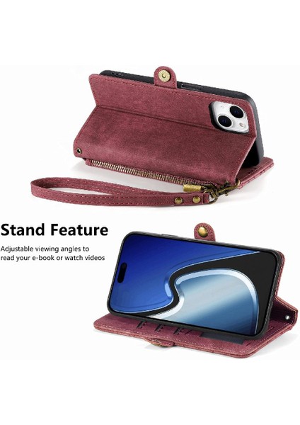 IPhone 15 Için Flip Case Artı Basit Iş Cüzdan Darbeye Kapak Çevirin (Yurt Dışından)