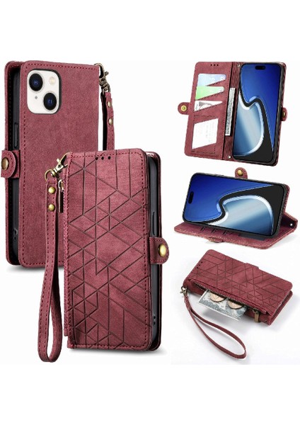 IPhone 15 Için Flip Case Artı Basit Iş Cüzdan Darbeye Kapak Çevirin (Yurt Dışından)