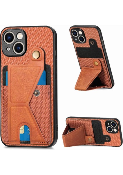 IPhone 15 Için Kılıf Artı Standı Fonksiyonu Manyetik Tasarım Braketi Kart Sahibi (Yurt Dışından)