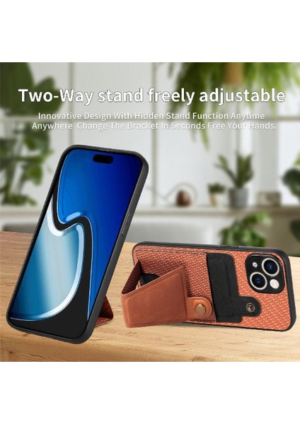 IPhone 15 Için Kılıf Artı Standı Fonksiyonu Manyetik Tasarım Braketi Kart Sahibi (Yurt Dışından)