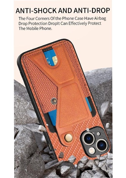 IPhone 15 Için Kılıf Artı Standı Fonksiyonu Manyetik Tasarım Braketi Kart Sahibi (Yurt Dışından)