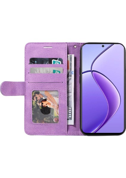 Realme 12 5g Kickstand Koruyucu Pu Deri Flip Folio Kılıf Için Flip Case (Yurt Dışından) modelleri