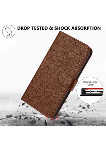 Onur 200 Lite Için Telefon Kılıfı Cüzdan Pu Deri Flip Folio Litchi Desen (Yurt Dışından)