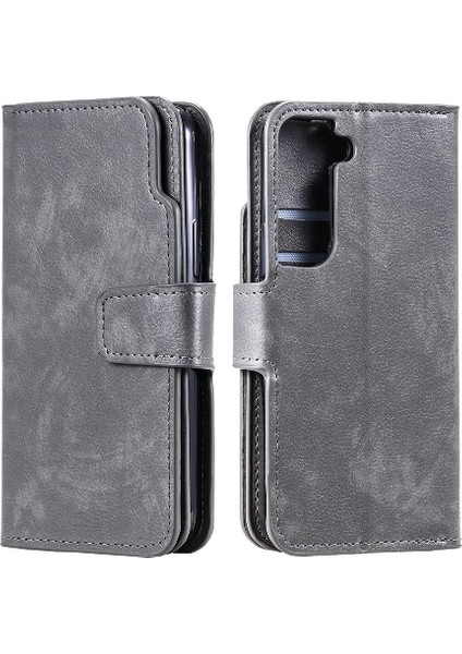 Samsung Galaxy S22 Artı Kickstand Manyetik Pu Deri Cüzdan 9 (Yurt Dışından)