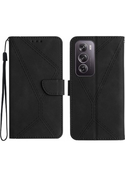 Oppo RENO12 Pro 5g Dikiş Kabartmalı Yüksek Kaliteli Tpu Yumuşak Pu (Yurt Dışından)