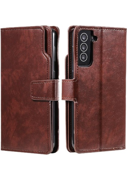 Samsung Galaxy S21 Artı Pu Deri Manyetik Cüzdan Kickstand 9 (Yurt Dışından)