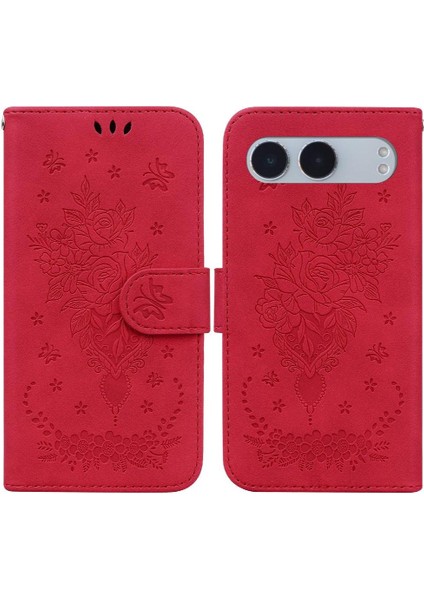Oneplus Nord 4 Kabartma Gül Çiçekler Flip Pu Deri Kapak Cüzdan (Yurt Dışından)