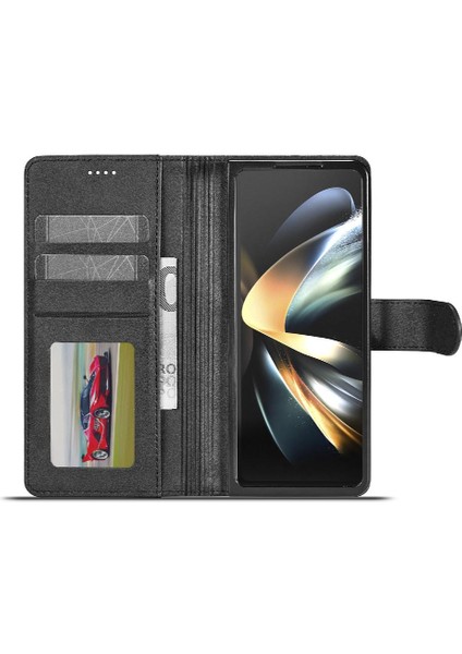 GX Boutique Samsung Galaxy Z Için Kılıf Tutucu Kart Yuvaları ile 5 5g Kat Cüzdan Buzağı (Yurt Dışından)