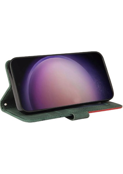 Samsung Galaxy S24 Ultra Iki Renkli Dikiş Pu Deri Flip Case (Yurt Dışından) fiyatları