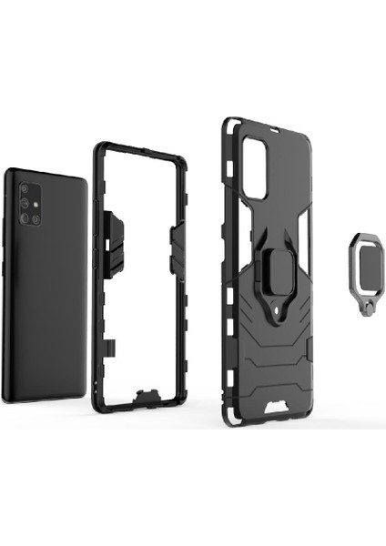 Samsung Galaxy A71 5g Darbeye Kapak Için Kılıf 360 &deg; Dönen Halka Askeri (Yurt Dışından) modelleri