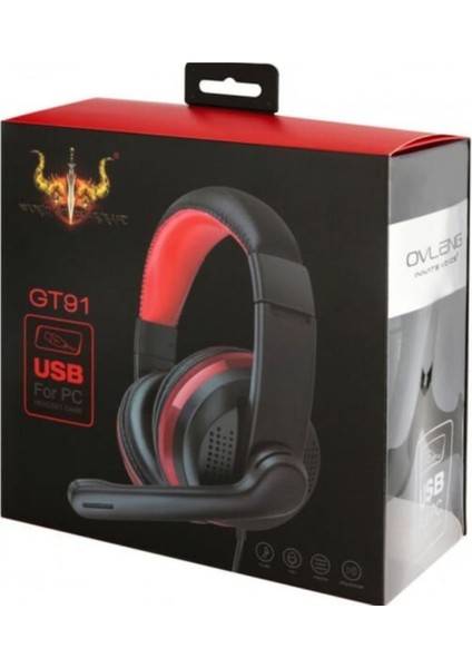 GT91 Kulak Üstü Oyuncu Kulaklığı Pc Gamer Kablolu USB Jack fiyatları