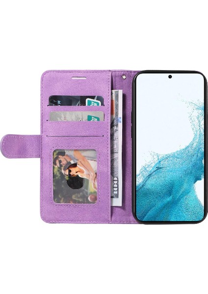 GX Boutique Samsung Galaxy S22 Artı Kickstand Koruyucu Pu Deri Flip Case (Yurt Dışından)