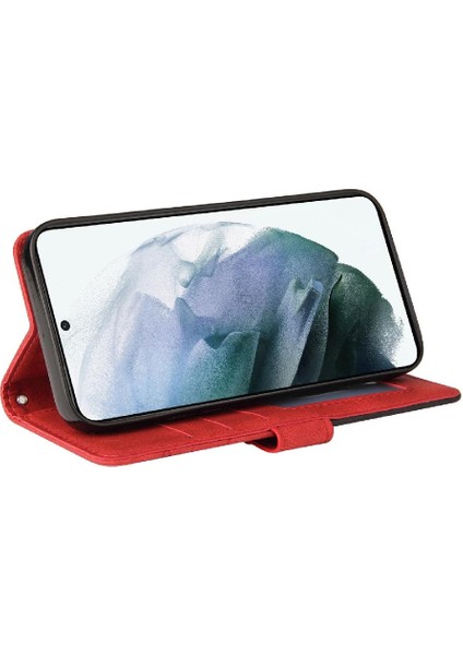 Kart Yuvası Standı Iki Renkli Dikiş Pu ile Samsung Galaxy S22 Için Kılıf (Yurt Dışından) indirimleri