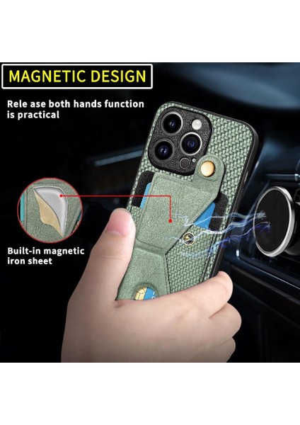 IPhone 15 Için Kılıf Pro Max Standı Fonksiyonu Kart Sahibi Manyetik Tasarım (Yurt Dışından)