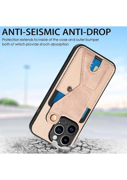 IPhone 15 Için Kılıf Pro Max Standı Fonksiyonu Kart Sahibi Manyetik Tasarım (Yurt Dışından)