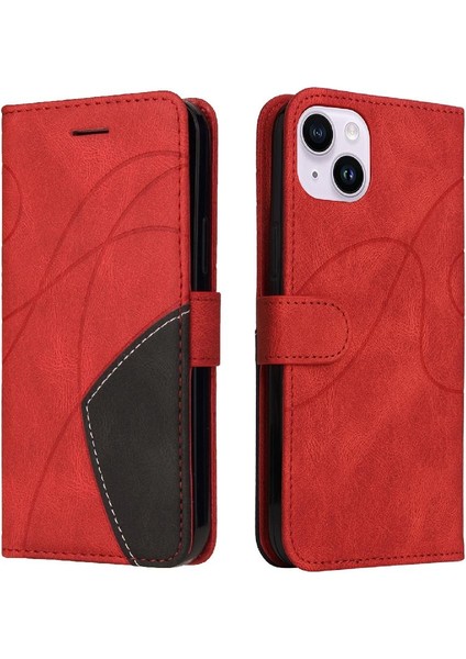 IPhone 15 Artı Kickstand Koruyucu Pu Deri Flip Folio Kılıf (Yurt Dışından)