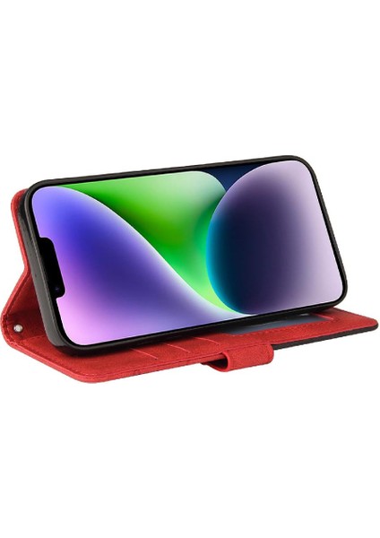 IPhone 15 Artı Kickstand Koruyucu Pu Deri Flip Folio Kılıf (Yurt Dışından)