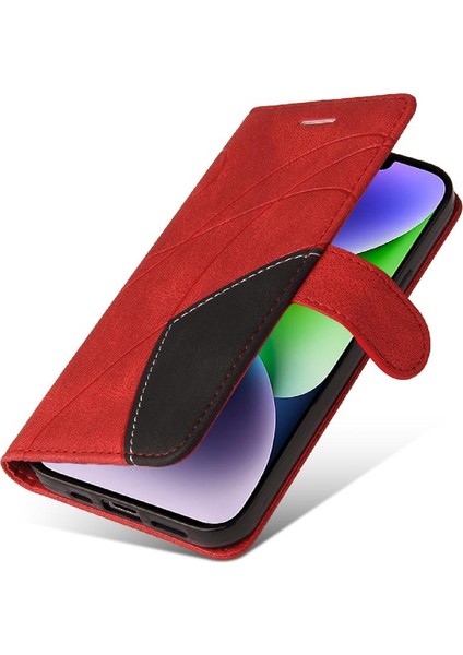 IPhone 15 Artı Kickstand Koruyucu Pu Deri Flip Folio Kılıf (Yurt Dışından)